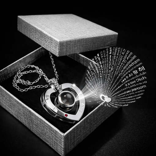 Obrázok z Retiazka, náhrdelník s príveskom - Milujem Ťa 100x inak v 100 jazykoch | Srdce + darčeková krabička