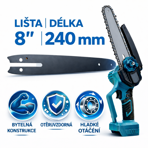 Obrázok z Náhradná vodiaca lišta 8" pre ručnú aku pílu 240 mm