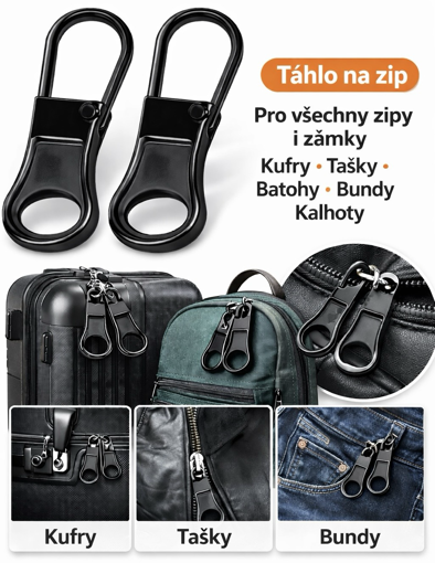 Obrázok z Náhradní táhlo na zip sada 2 kusy – rychlá oprava zipu, jezdce zipu