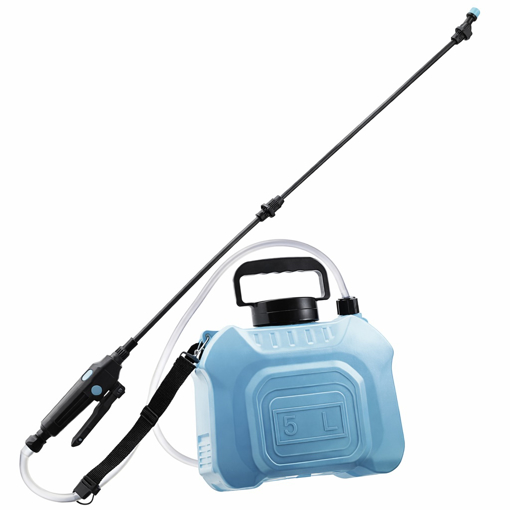 Obrázok z Elektrický tlakový postřikovač 5L – aku zahradní postřikovač s teleskopickou tyčí a 3 tryskami