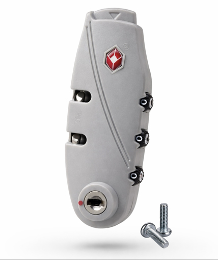 Obrázok z TSA zámok na cestovný kufor šedý, montážna sada