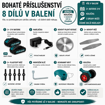 Obrázok z AKU krovinorez s kolieskami, kosačka, vyžínač 3v1 s príslušenstvom - 2x batéria 21V + 5x kosiace nože + 2x kosiace čepele + 1x kotúč