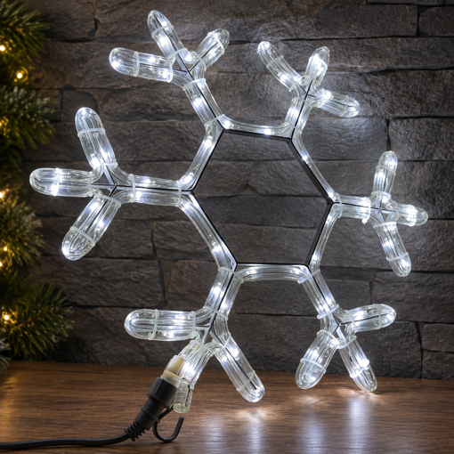 Obrázok z Vianočné LED osvetlenie vločka 50 cm - dekorácia na okno, dvere, výklad