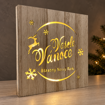 Obrázok z Drevená svietiaca LED dekorácia Veselé Vianoce a Šťastný Nový Rok – 30 cm