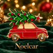 Obrázok z Vianočná brošňa Noelcar – červené autíčko so stromčekom