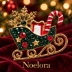 Obrázok z Vianočná brošňa Noelora – zelené sane s darčekmi