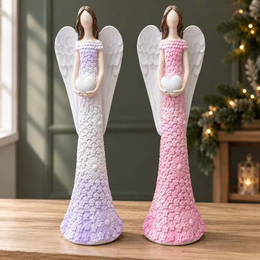 Obrázok z Vianočný anjel Seraphielle XXL so srdcom – 40 cm, ombré